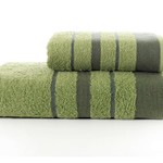 Набор полотенец для ванной Karna REGAL SET хлопковая махра зелёный, фото, фотография