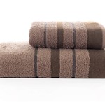 Набор полотенец для ванной Karna REGAL SET хлопковая махра коричневый, фото, фотография