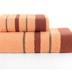 Набор полотенец для ванной Karna REGAL SET хлопковая махра абрикосовый, фото, фотография