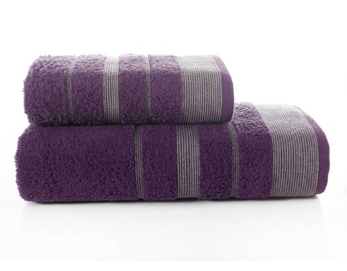 Набор полотенец для ванной Karna REGAL SET хлопковая махра фиолетовый, фото, фотография