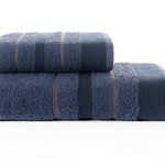 Набор полотенец для ванной Karna REGAL SET хлопковая махра синий, фото, фотография