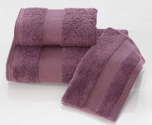 Набор полотенец для ванной в подарочной упаковке 32х50 3 шт. Soft Cotton DELUXE хлопковая махра лиловый, фото, фотография