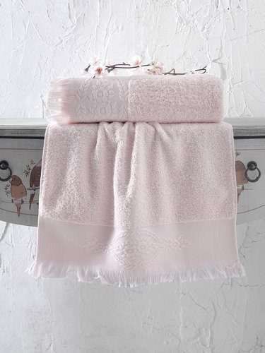 Полотенце для ванной Karna DIVA хлопковая махра абрикосовый 70х140, фото, фотография