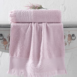 Полотенце для ванной Karna DIVA хлопковая махра грязно-розовый 50х90, фото, фотография