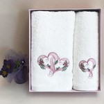 Набор полотенец для ванной 30х50, 50х100 Tivolyo Home TWIN LOVE хлопковая махра, фото, фотография