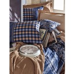 Постельное белье Cotton Box MASCULINE SILVIO хлопковый ранфорс бежевый+синий 1,5 спальный, фото, фотография