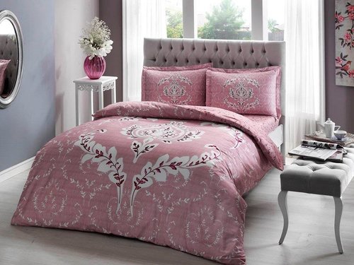 Постельное белье TAC HAPPY DAYS ROMY хлопковый сатин розовый 1,5 спальный, фото, фотография