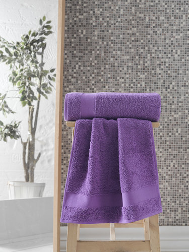 Полотенце для ванной Karna MELTEM хлопковая махра светло-лавандовый 50х90, фото, фотография