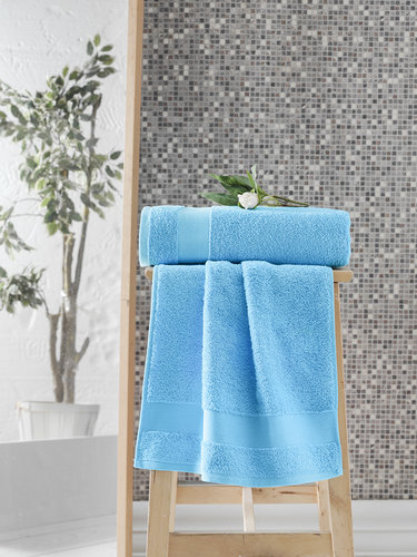 Полотенце для ванной Karna MELTEM хлопковая махра бирюзовый 70х140, фото, фотография