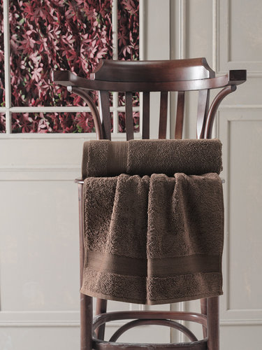 Полотенце для ванной Karna DESTAN хлопковая махра коричневый 50х90, фото, фотография