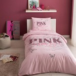 Комплект подросткового постельного белья TAC PINK хлопковый ранфорс розовый 1,5 спальный, фото, фотография