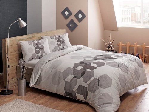 Комплект подросткового постельного белья TAC ARROW хлопковый ранфорс серый 1,5 спальный, фото, фотография