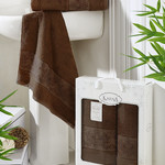Набор полотенец банных в подарочной упаковке 50х90, 70х140 Karna PANDORA махра бамбук тёмно-коричневый, фото, фотография