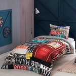 Комплект подросткового постельного белья TAC DIESEL хлопковый ранфорс красный 1,5 спальный, фото, фотография