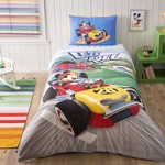 Детское постельное белье TAC MICKEY RACER хлопковый ранфорс 1,5 спальный, фото, фотография