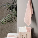 Подарочный набор полотенец-салфеток 30х30 6 шт. FLORI хлопковая махра персиковый, фото, фотография