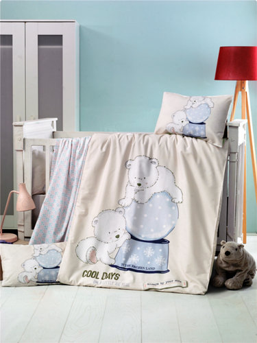 Детское постельное белье в кроватку Victoria BABY FROZEN хлопковый ранфорс, фото, фотография