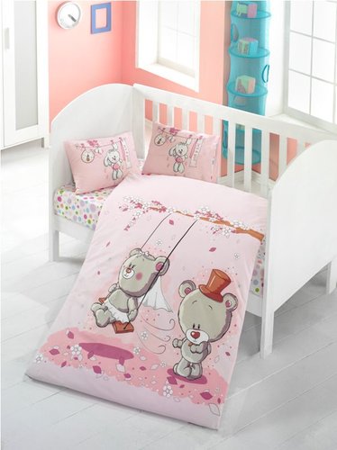 Детское постельное белье в кроватку Victoria BABY PINK DREAM хлопковый ранфорс, фото, фотография