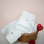 Набор полотенец для ванной 50х100, 75х150 Soft Cotton LOVE хлопковый микрокоттон красный, фото, фотография