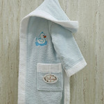 Халат детский Volenka УТЁНОК хлопковая махра светло-голубой+белый 2-4 года, фото, фотография