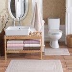 Набор ковриков для ванной 3 пр. Hobby Home Collection CHEQUERS хлопковая махра пудра, фото, фотография