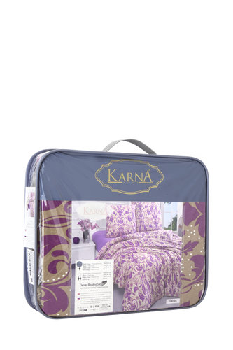 Постельное белье Karna SIENA хлопковый трикотаж 1,5 спальный, фото, фотография