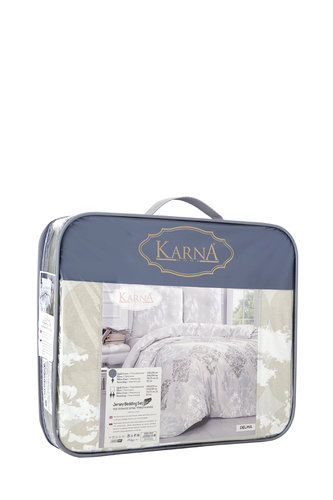 Постельное белье Karna DELMA хлопковый трикотаж 1,5 спальный, фото, фотография