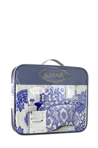 Постельное белье Karna LAMAR хлопковый трикотаж 1,5 спальный, фото, фотография