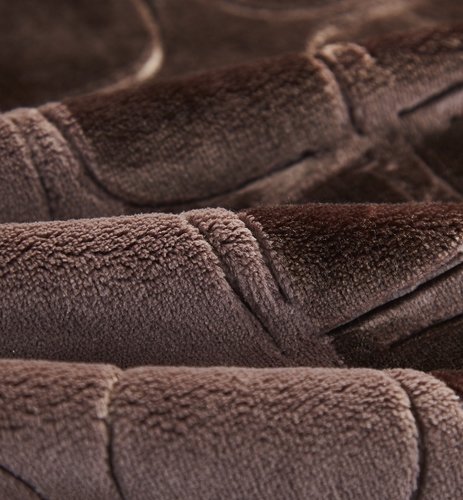 Плед-покрывало Karna PALMA велсофт коричневый 160х220, фото, фотография