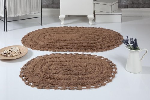 Набор ковриков для ванной Modalin YANA хлопок горчичный, фото, фотография