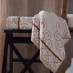 Полотенце для ванной Karna TUNUS хлопковая махра коричневый 50х90, фото, фотография