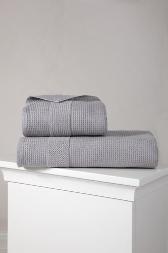 Полотенце для ванной Karna TRUVA микрокоттон хлопок серый 50х100, фото, фотография