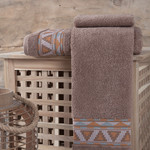 Полотенце для ванной Karna GIZA хлопковая махра коричневый 50х90, фото, фотография