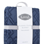 Плед-покрывало Karna PIRAMIT велсофт синий 220х240, фото, фотография