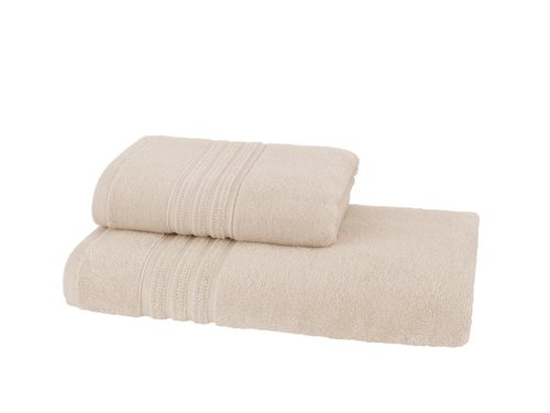 Набор полотенец для ванной 50х100, 75х150 Soft Cotton ARIA хлопковая махра бежевый, фото, фотография