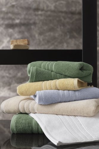 Набор полотенец для ванной 50х100, 75х150 Soft Cotton ARIA хлопковая махра зелёный, фото, фотография