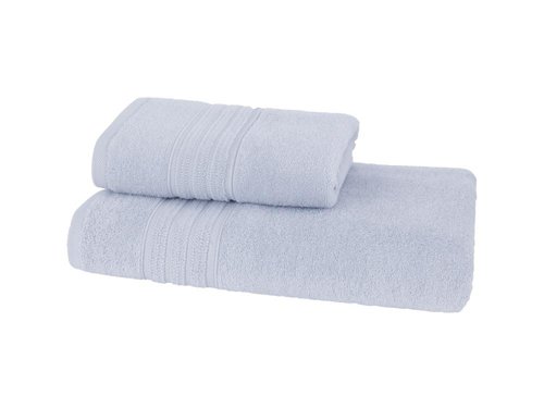 Набор полотенец для ванной 50х100, 75х150 Soft Cotton ARIA хлопковая махра светло-голубой, фото, фотография