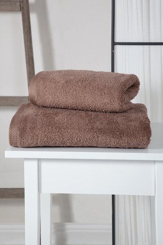 Полотенце для ванной Karna APOLLO хлопковый микрокоттон коричневый 50х90, фото, фотография