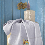 Кухонное полотенце Karna BREAKFAST хлопковая махра серый 45х70, фото, фотография