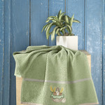 Кухонное полотенце Karna BREAKFAST хлопковая махра зелёный 45х70, фото, фотография
