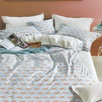 Комплект подросткового постельного белья Karna DELUX BRIAND хлопковый сатин 1,5 спальный, фото, фотография