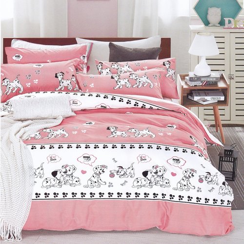 Комплект подросткового постельного белья Karna DELUX DALMATIAN хлопковый сатин розовый 1,5 спальный, фото, фотография