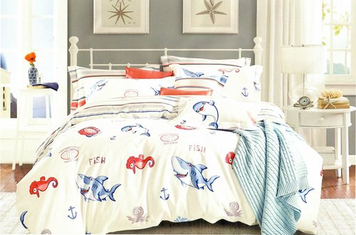 Комплект подросткового постельного белья Karna DELUX SEARLE хлопковый сатин 1,5 спальный, фото, фотография