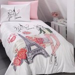 Комплект подросткового постельного белья First Choice AMOUR хлопковый ранфорс розовый 1,5 спальный, фото, фотография