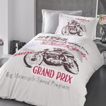 Комплект подросткового постельного белья First Choice BIG RACE хлопковый ранфорс серый 1,5 спальный, фото, фотография