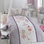 Комплект подросткового постельного белья First Choice FAIRY хлопковый ранфорс делюкс фиолетовый 1,5 спальный, фото, фотография