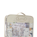 Постельное белье Karna MELAN хлопковый трикотаж бирюзовый евро, фото, фотография