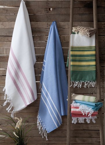 Полотенце пештемаль для бани, сауны, пляжа Karna PESHTEMAL хлопок V9 100х180, фото, фотография