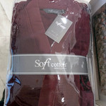 Халат мужской Soft Cotton PALATIN хлопковая махра бордовый M, фото, фотография