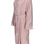 Халат женский Soft Cotton HAZEL хлопковая махра грязно-розовый S, фото, фотография